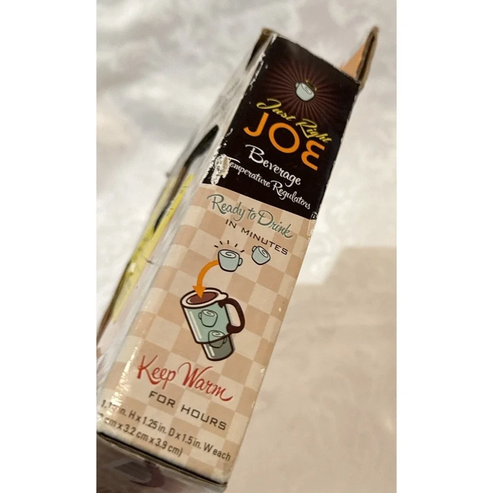 Just Right Joe Beverage Temperature Regulators Open Box New. hot or cold drinks